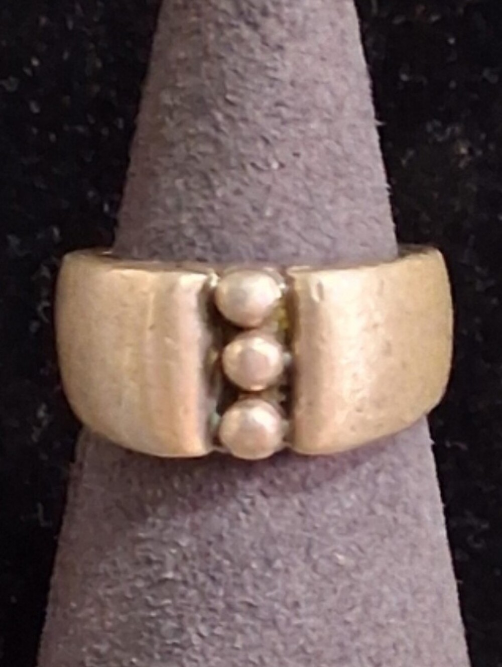 Vintage Taxco Mexican Sterling Silver Brutalist Ring Wide Cigar Band Size 8